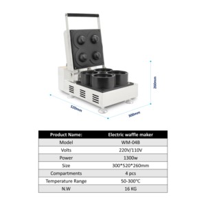 Lớn Hình Dạng Ngực Waffle Baker 4 Pcs Vú Waffle Nhà Sản Xuất Điện Boob Bánh Người Phụ Nữ Cô Gái Vú Waffle Máy Làm Cho Đồ Ăn Nhẹ - Product Image 2