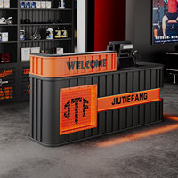 Comptoir de bar rectangulaire en métal de style industriel, bureau de réception pour salle de sport, centre sportif, bureau commercial, poste de travail, petite boutique, caisse