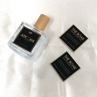 Flacons de parfum en verre ambré rectangulaires sophistiqués de 20 ml, 50 ml, 95 ml, avec bouchons en bois, vaporisateur à pompe, impression sérigraphique, Mesker F117 Classic