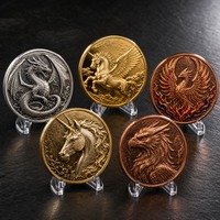 Pièce de monnaie culturelle chinoise en gros, Médaille Souvenir en émail multicolore avec motifs Grande Muraille, Apsara volante, Lotus et Relief Pleine Lune, pour cadeau