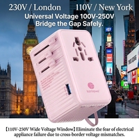Adaptor Perjalanan Universal UK 120w PD Adaptor Colokan Perjalanan Seluruh Dunia Multi Port Pengisi Daya GaN Tipe-C untuk Laptop dan Ponsel