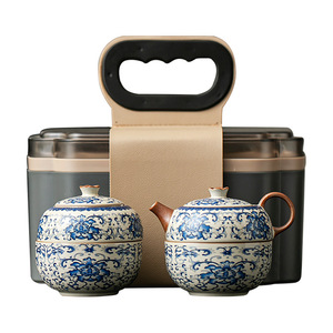 Juego de Té de Porcelana Ru Ware para Viaje, Tetera con Dos Tazas, Juego Portátil para Acampar al Aire Libre - Product Image 5