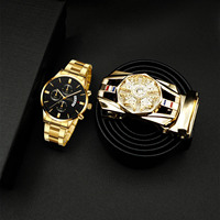 Ensemble de montre d'affaires pour hommes à envoyer à la clientèle Ceinture de montre avec la main Coffret cadeau