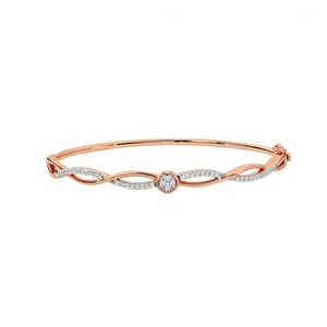 Elegant CZ <b>Bangle</b> Bracelet 925 Sterling Silver Rose <b>Gold</b> Plated Infinity Twist Hinged <b>Bangle</b> Custom Wholesale Jewelry - Product Image 6