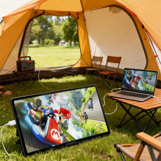 Portable Gaming Monitor 15.6 Inch FHD IPS USB Powered Plug and Play with Dual Speakers for Laptop PC Mobile Phone Second Screen