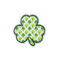 Patch en tissu brodé personnalisable pour costume de la Saint-Patrick, décoration de fête, trèfle, feuilles vertes, fil à broder