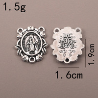 Accesorios de Joyería Católica, Colgante DIY de Aleación de Zinc, Cadena de Bambú, Conector de Rosario Triangular Religioso, Venta al Por Mayor