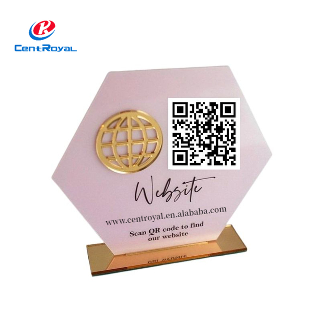 For Design Centroyal CR-620 Countertop Clear Acrylic QR Code Holder for Social Media & Payment Displays