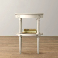 Table d'appoint en bois massif sculpté et rotin, style français vieilli, pour salon et chambre à coucher, mobilier personnalisé pour la maison, vente en gros