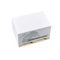 Notes autocollantes carrées en papier avec support en bois tridimensionnel personnalisé, impression latérale, logos personnalisables, publicité