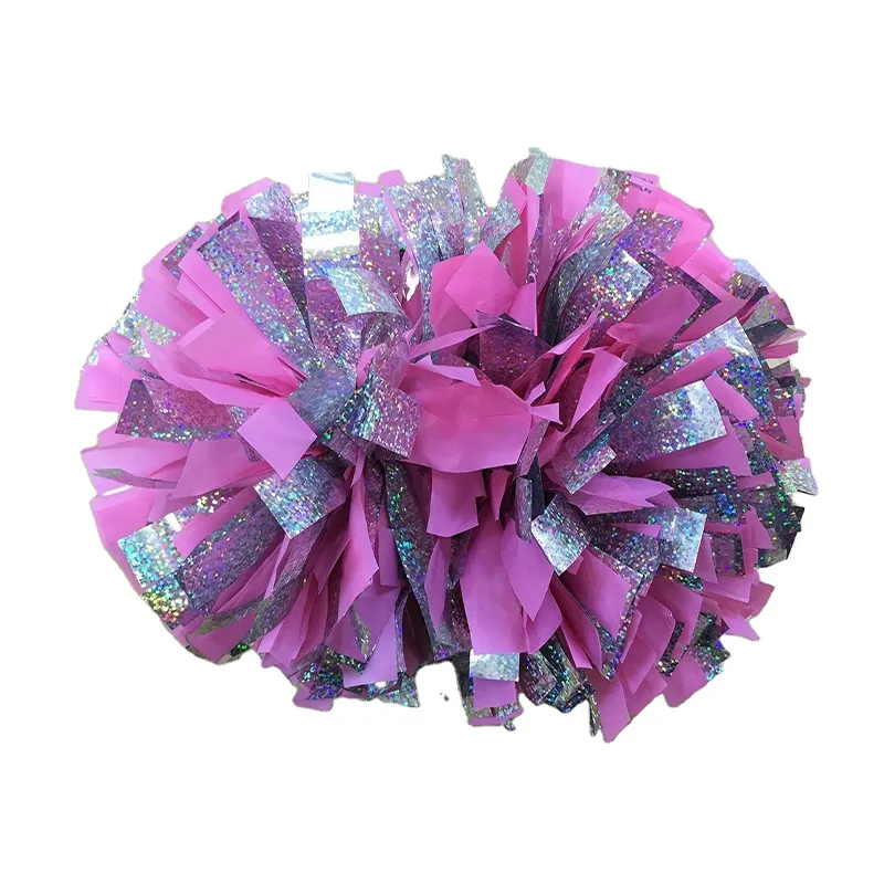 Cheerleading Concorrência Custom Round Cheer PomPoms plástico mix metálico poms Em estoque