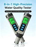 Testeur de qualité de l'eau 8-en-1 direct usine pour le traitement de l'eau de pompe, pH-mètre ORP et mesureur de chlore pour piscine et eaux usées