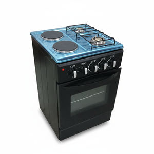 Cuisinière à gaz/électrique 4 brûleurs de 500 mm de large avec <span class=keywords><strong>four</strong></span> intégré, prête pour les VR, classe A, écoénergétique, en acier inoxydable, pour usage domestique et professionnel (restaurants) - Product Image 1