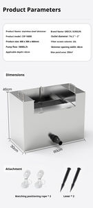 SUNSUN مقشدة بركة تدفق كبير من الفولاذ المقاوم للصدأ مرشح بركة السمك جهاز جمع الأوراق الساقطة الضغط المنخفض - Product Image 5