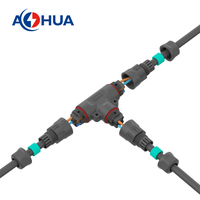 AHUA Ventes d'usine 300V 15A 2Pin T Câble Splitter/Connecteur M20 Assemblé LED Lighting Power Plug IP68 2Pin Quick-Locked Joint