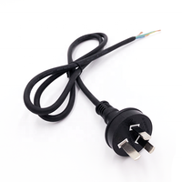 Câble d'alimentation électrique australien certifié SAA, 3 broches, pour appareils électroménagers, conducteur en cuivre pur dénudé, longueur 2 m