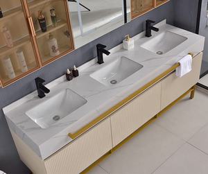 Роскошный современный Туалет водонепроницаемый для хранения <span class=keywords><strong>30</strong></span>-дюймовый Шкаф напольный три раковины ванной комнаты - Product Image 5