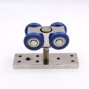 Rouleau de porte coulissante en alliage à quatre roues synthétiques suspendues personnalisées Rouleau de suspension Rouleaux de porte suspendus coulissants supérieurs 200KG - Product Image 4
