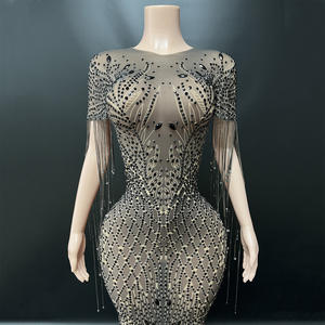 Novance Y2132-C Sites de vente en gros Robes de soirée élégantes de luxe pour galas, tenues à franges pour anniversaires, robes de club sexy et de fantaisie - Product Image 2