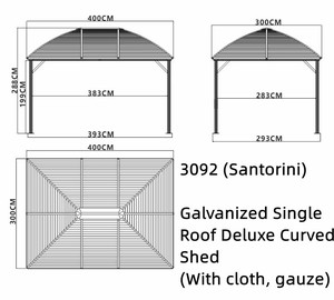 <span class=keywords><strong>Pavillon</strong></span> de jardin extérieur <span class=keywords><strong>en</strong></span> aluminium de haute qualité avec toit ouvrant simple 3*3m, tente de jardin Santorini Deluxe à toit rigide - Product Image 6