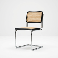 Chaise de salle à manger en rotin Cesca sur mesure 46x87x82cm, chaise cantilever en bois massif avec coussin en éponge, plusieurs options de couleurs personnalisées