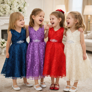 Bella Del Bambino Della Ragazza Dei Bambini Abito Senza Maniche Per La Cerimonia Nuziale del Partito di Sera Dell'arco Delle Ragazze del Vestito Costume Della Ragazza Dei Bambini Della Principessa Abiti - Product Image 1
