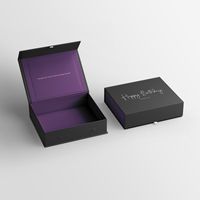Vente flash - Boîte cadeau pliante en papier - Emballage cadeau - Logo imprimé personnalisé - Boîte magnétique de luxe violette pour parfum