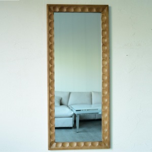 Specchio da pavimento in rovere <span class=keywords><strong>Vintage</strong></span> con struttura in legno ad arco - Product Image 1