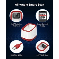 Escáner de Códigos de Barras 2D de Escritorio FS31 con Tolerancia de Movimiento de 1m/s, Sensor Automático de Pantalla, Lector de Códigos QR USB para Puntos de Venta de Alto Volumen