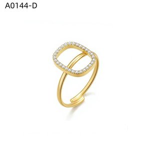 Anillo de moda Amy Amy con circonita cúbica, anillo de cóctel geométrico chapado en plata 925 para mujer, joyería de regalo para uso diario A0144 - Product Image 2