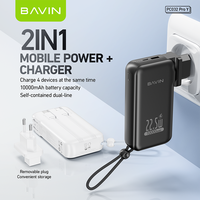 BAVIN Vente en gros Powerbank PC032 Pro Y 22.5w 10000mah Plug Eu Us Li-Polymer Battery Power Bank Avec I Phone Type Cable