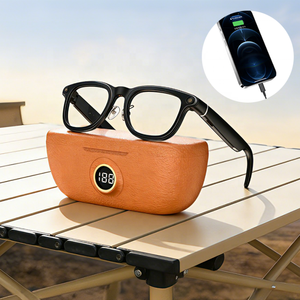20PC SDK Lunettes <span class=keywords><strong>de</strong></span> soleil intelligentes IA avec logo personnalisé, étui <span class=keywords><strong>de</strong></span> charge 3600mAh, 15 recharges, lentille photochromique Ultra-HD 8MP, traduction et enregistrement - Product Image 1