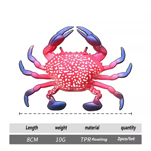 2 cái/túi 80mm/10g câu cá thu hút nổi TPR cua swimbait cá chép mồi Silicone mềm Shad wobblers Jig Worm Bass Pike - Product Image 3