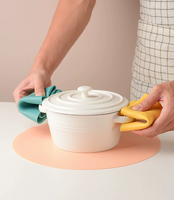 Set de table en silicone, design classique, forme ronde, qualité alimentaire, imperméable, résistant à la chaleur, écologique, antidérapant, durable