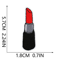 Patch en feutre non tissé brodé thermocollant personnalisable, motif amusant rouge et noir, en forme de cœur, pour vêtements, sacs et chapeaux
