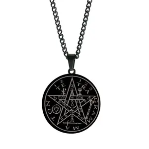 Colliers pendentifs tétragramme vintage Wahyeh collier en acier inoxydable <span class=keywords><strong>pentagramme</strong></span> béni magique <span class=keywords><strong>de</strong></span> <span class=keywords><strong>Salomon</strong></span> amulette - Product Image 5