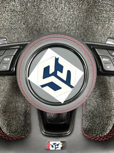 <span class=keywords><strong>Volant</strong></span> en cuir perforé à fond plat de style RS <span class=keywords><strong>SLine</strong></span> personnalisé pour Audi A3 A4 B7 A6 C7 R8 RS3 A7 RS5 RS6 A8 Q5 Q8 - Product Image 4