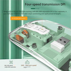2.4 घज ऑप्टिकल यूएसबी माउस पारदर्शी चुंबकीय सक्शन कवर ट्रिपल मोड बीटी वायरलेस टाइप-सी रिचार्जेबल माउस पीसी के लिए - Product Image 3
