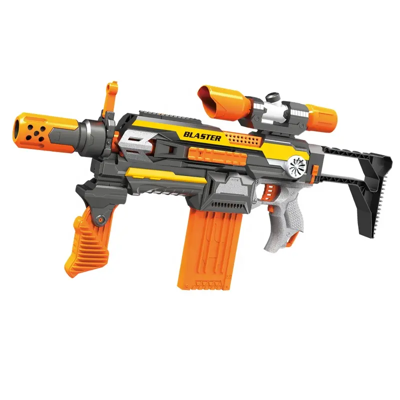 도매 뜨거운 판매 전기 거품 Blasters 장난감 총 소년 자동 범위 기관총 멀티 플레이어 게임 좋은 선물