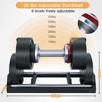 Ensemble d'haltères universels réglables en fer de 50 lb pour hommes et femmes avec accessoires à logo personnalisé, fabriqué en Chine, modèle AD-50lbs-4 PORT DE SHANGHAI