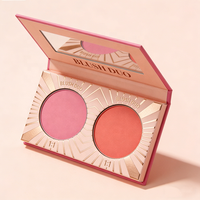 Palette de blush minérale à deux couleurs, imperméable, sans cruauté, végétalienne, haute pigmentation, poudre, logo personnalisé ODM, finition mate