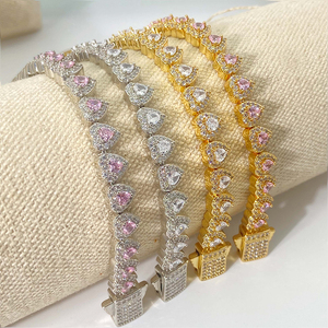 FOXI gioielli orecchini all'ingrosso all'ingrosso personalizzato placcato oro moda amicizia bracciale cuore donna - Product Image 1