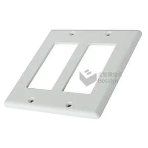 2 Gang Outlet Wall Plate - White, Standard Size Cover