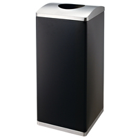 Poubelle carrée en acier inoxydable, résistante à la corrosion, écologique, design classique pour une utilisation en intérieur/extérieur