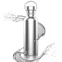 Botella Deportiva de Acero Inoxidable de Boca Ancha Personalizada 2024 con Tapa de Bambú y Termo, Botella de Agua Portátil a Precio Económico