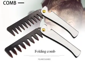 New Arrival Hair Styling Comb Hair Fluffy Styling Retro Oil Head Stainless Steel Plastic Wide Teeth Folding Hair Comb