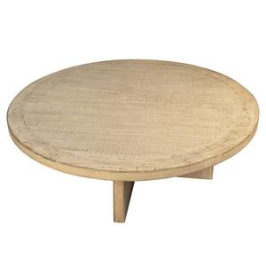 Table basse ronde en bois massif recyclé, style américain, durable, pour salon et patio - Product Image 2