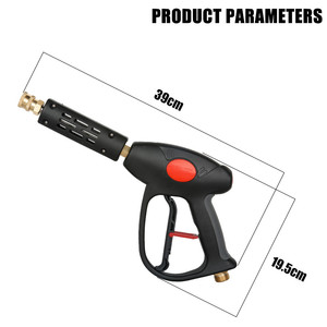 Pistolet de lavage <span class=keywords><strong>haute</strong></span> <span class=keywords><strong>pression</strong></span> SS avec embouts de <span class=keywords><strong>lance</strong></span> de pulvérisation d'eau 4000 PSI, accessoires automobiles, <span class=keywords><strong>buse</strong></span> de pulvérisation courte puissante - Product Image 2