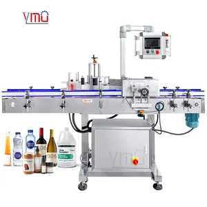 Máquina automática de rotulagem de garrafas redondas vertical de alta velocidade YIMU, aplicador de etiquetas e etiquetas