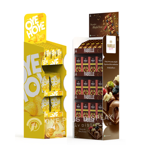 Free Custom Design Snack Dried <strong>Food</strong> Shelf Chocolate Paper Cardboard Shop 3 Tier Cardboard Floor Shipper Display <strong>Stand</strong> - Product Image 3